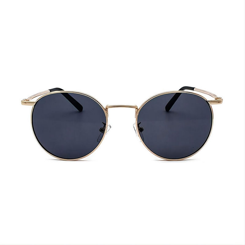 Gold-Tone/Grey Round Circle Sunglasses