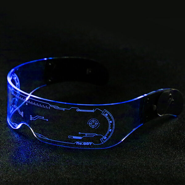 Led Light Up Glowing Visor Glasses Luminous Goggles Purple