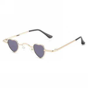 Mini Metal Heart-Shaped Sunglasses Gold-Tone/Grey