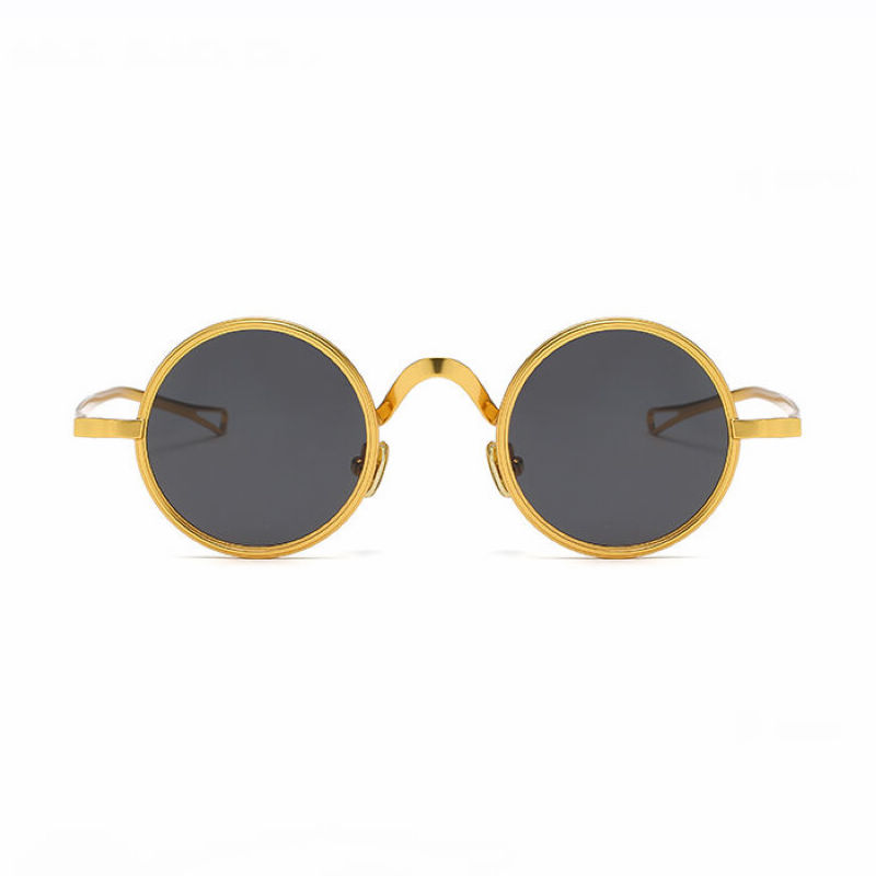 Round Gold Frame Sunglasses Metal Frame