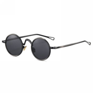 Round Hippie Sunglasses Black/Grey