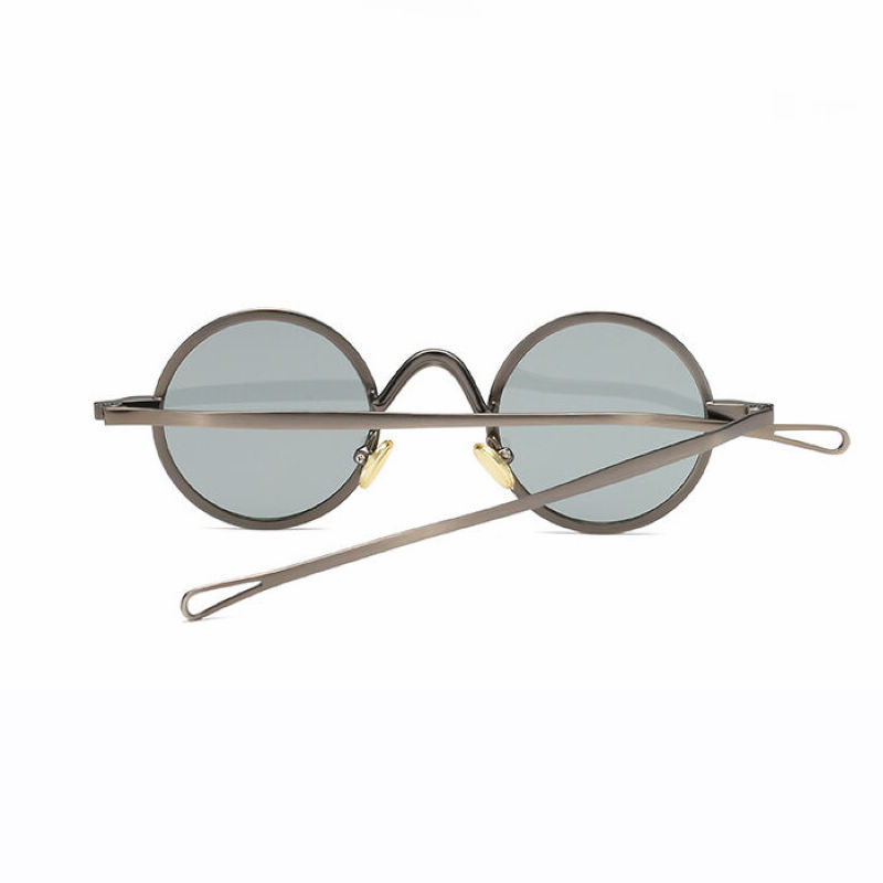Round Hippy Sunglasses Gun Grey Frame Gray Lens