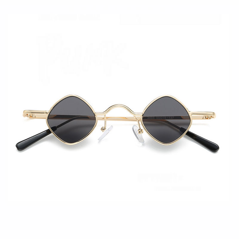 Women's Geometric Diamond-Frame Metal Sunglasses Grey