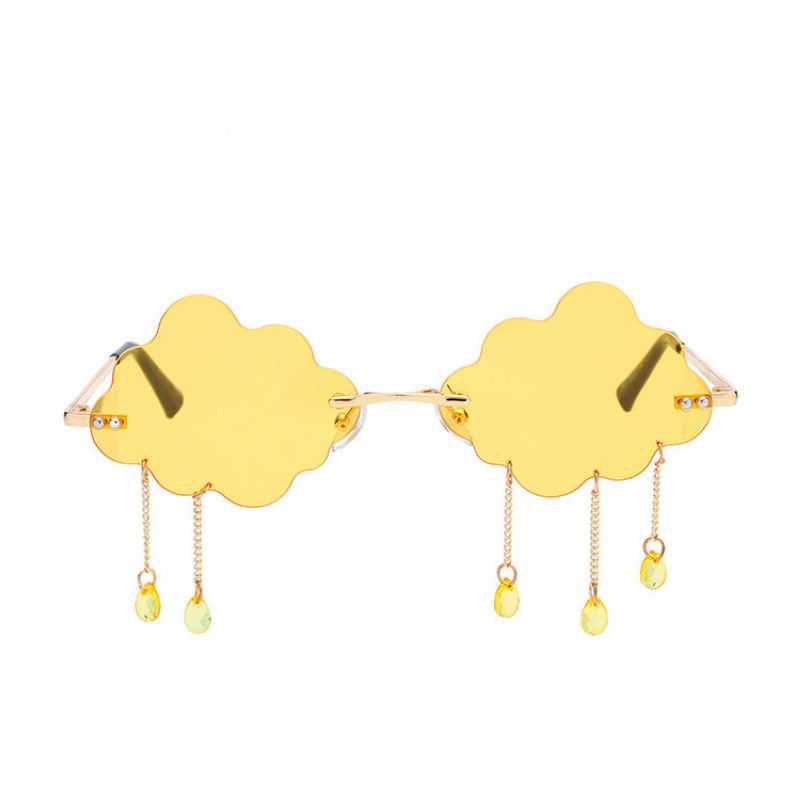 Yellow Cloud Frame Sunglasses Gold-Tone Arms