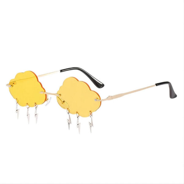 Yellow Cloud Sunglasses with Lightning Bolt