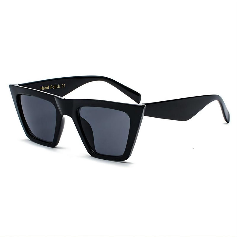 All Black Oversize Cat Eye Acetate Sunglasses