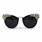Black Vintage Rhinestone Cat Eye Sunglasses