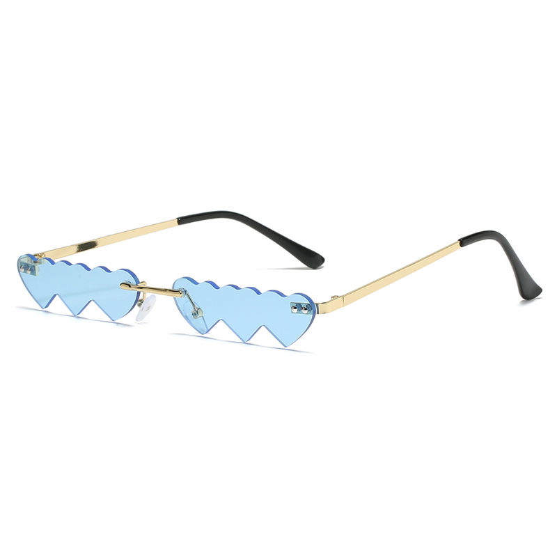 Blue Micro Triple Heart Sunglasses