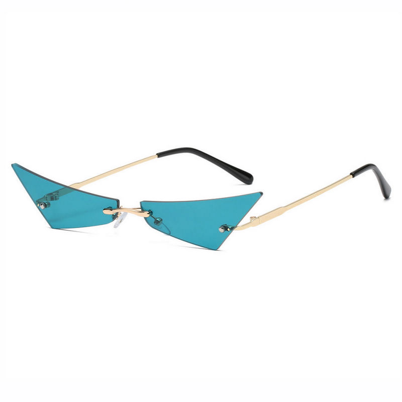 Blue Small Narrow Cat Eye Sunglasses