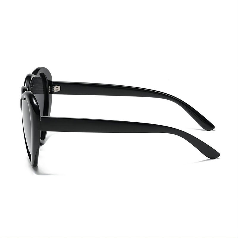 Cute Heart Shaped Sunglasses Black Plastic Frame