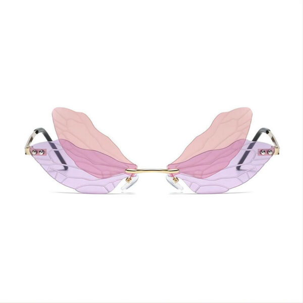 Dragonfly Wing Sunglasses Gold-Tone/Pink Purple