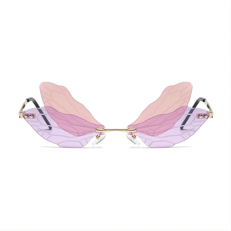 Dragonfly Wing Sunglasses Gold-Tone/Pink Purple