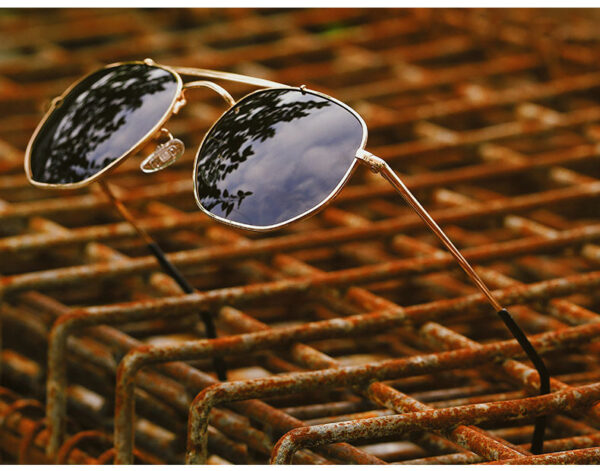 Geometric Hexagon Pilot sunglasses Polarized Lens Gold-Tone/Grey
