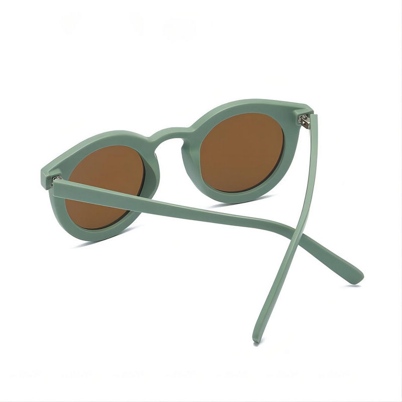 Green Acetate Round Keyhole Bridge Sunglasses