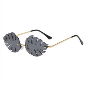 Grey Frameless Tropical Palm Leaf Sunglasses
