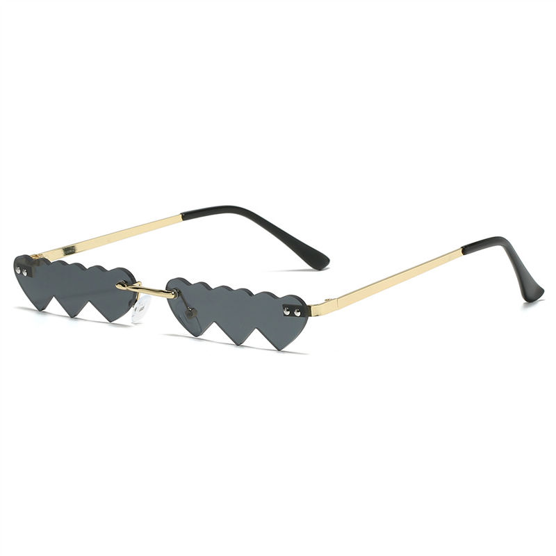 Grey Micro Triple Heart Sunglasses