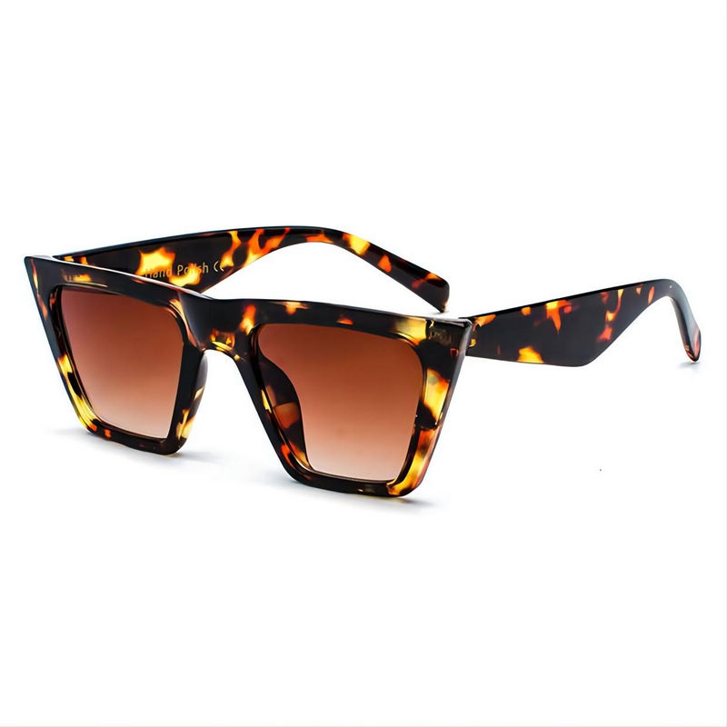 Leopard/Brown Oversize Cat Eye Acetate Sunglasses