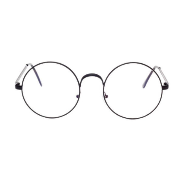 Metal Round Wire Frame Plain Glasses Black/Clear
