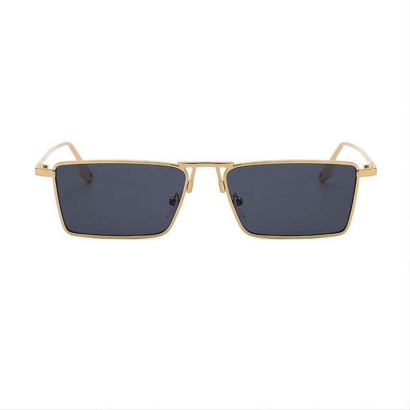 Narrow Rectangle Sunglasses Gold-Tone/Grey