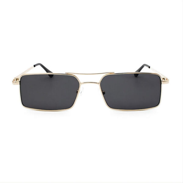 Oversized Square Metal Sunglasses Gold-Tone/Grey