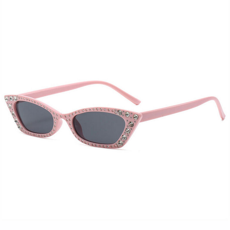Pink Diamond Rectangular Cat Eye Sunglasses