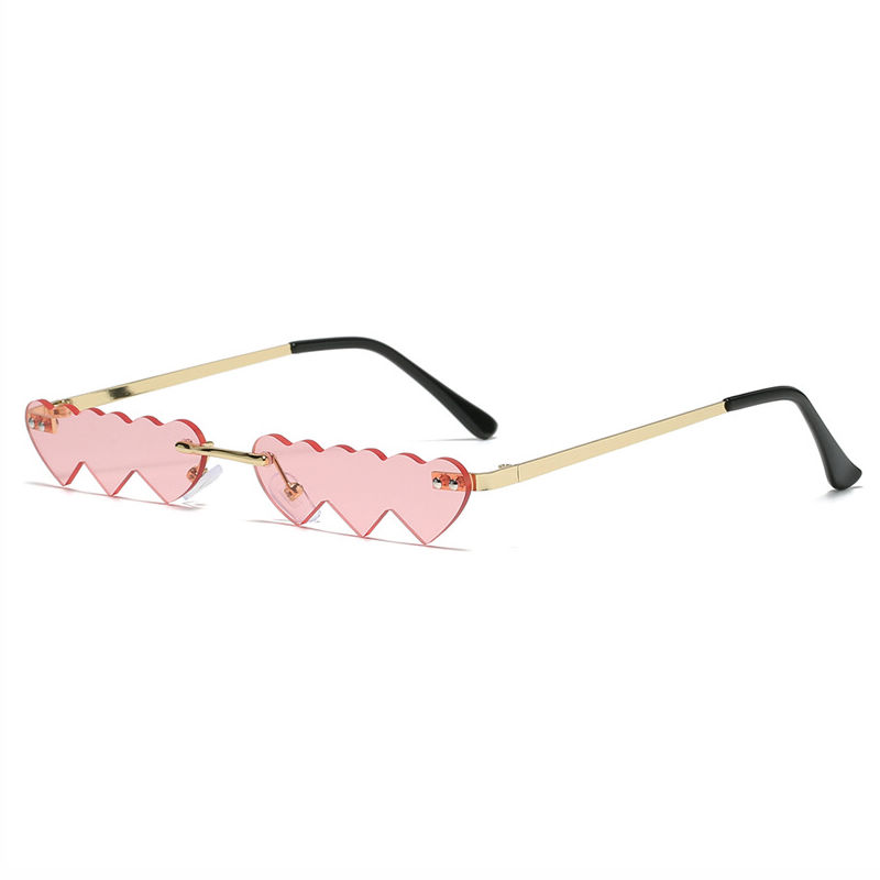 Pink Micro Triple Heart Sunglasses
