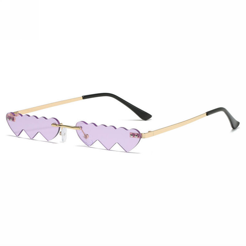 Purple Micro Triple Heart Sunglasses