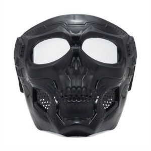 Skull Motorcycle Goggles Black Frame Clear Lens