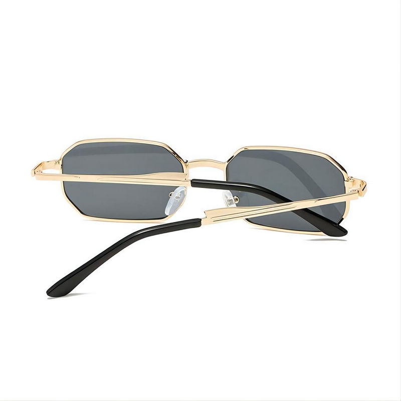 Small Octagon Sunglasses Gold-Tone Metal Frame