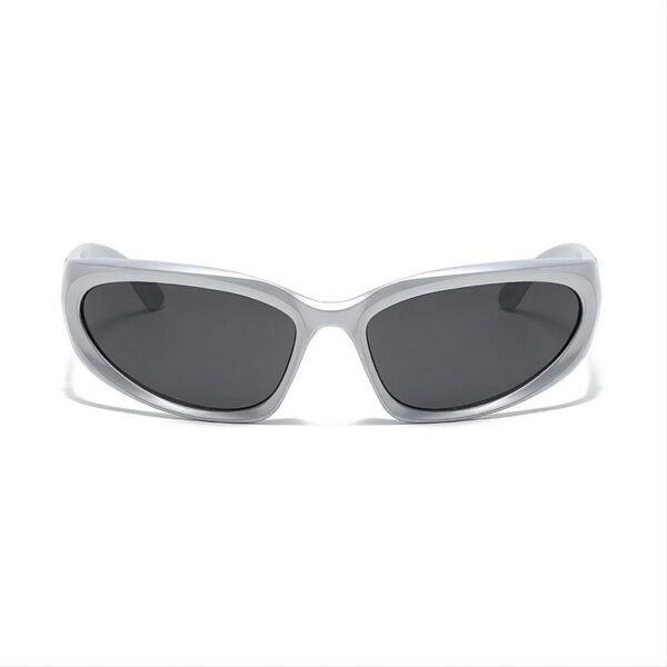 Wrap Around Sport Sunglasses Silver/Grey