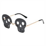 Black Rimless Skull-Shaped Sunglasses