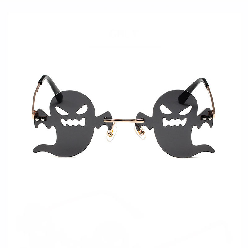 Funky Ghost-Shaped Sunglasses Gold-Tone/Grey