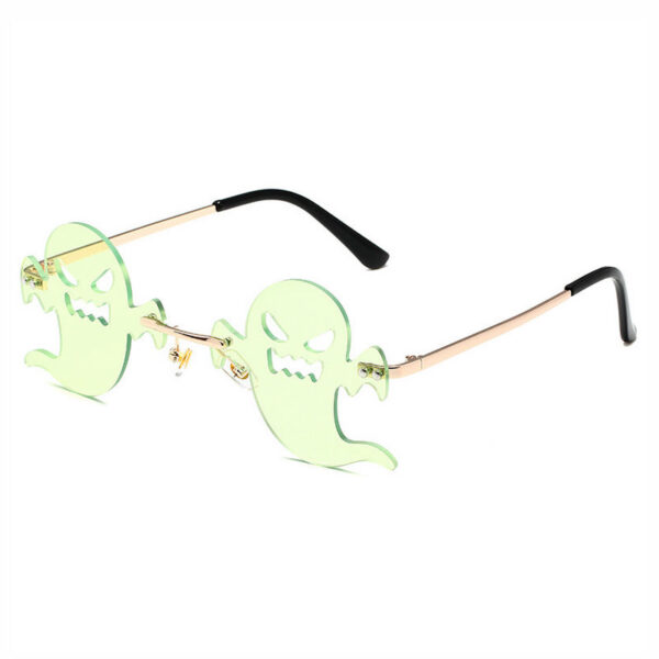 Green Funky Ghost-Shaped Sunglasses