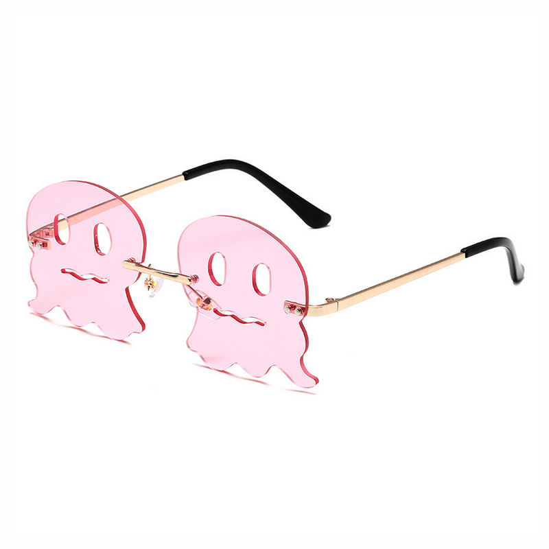 Pink Rimless Octopus-Shaped Sunglasses