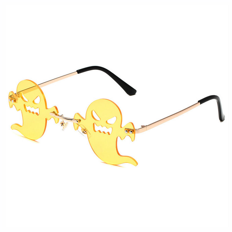Yellow Funky Ghost-Shaped Sunglasses