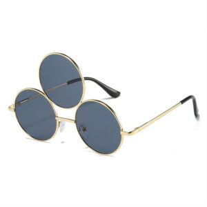 Grey Third Eye Three-Lens Metal Round Sunglasses