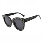 Star Stud Crystal Acetate Cat-Eye Sunglasses All Black