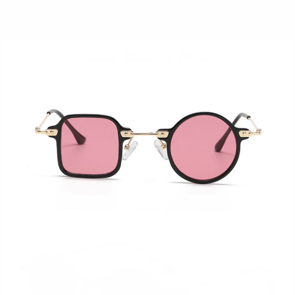 80s Square & Round Asymmetrical Sunglasses Pink