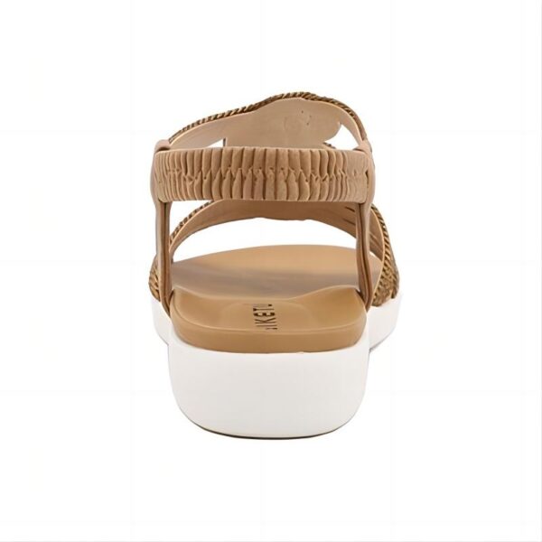 Boho Elastic-Strap Stone-Embellished Flat Sandals Back