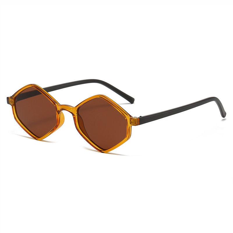 Brown Small Rhombus-Shaped Geometric Sunglasses