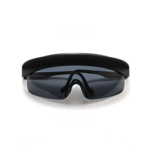 Retro Oversized Cycling Visor Sunglasses Black/Grey