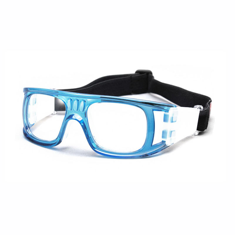 Transparent Blue Full Frame Wrap Basketball Protective Goggles