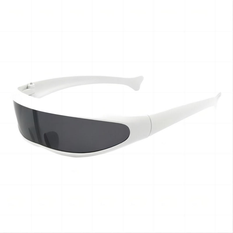 Cyclops Cosplay Wrap Visor Shield Sunglasses White Frame Grey Lens