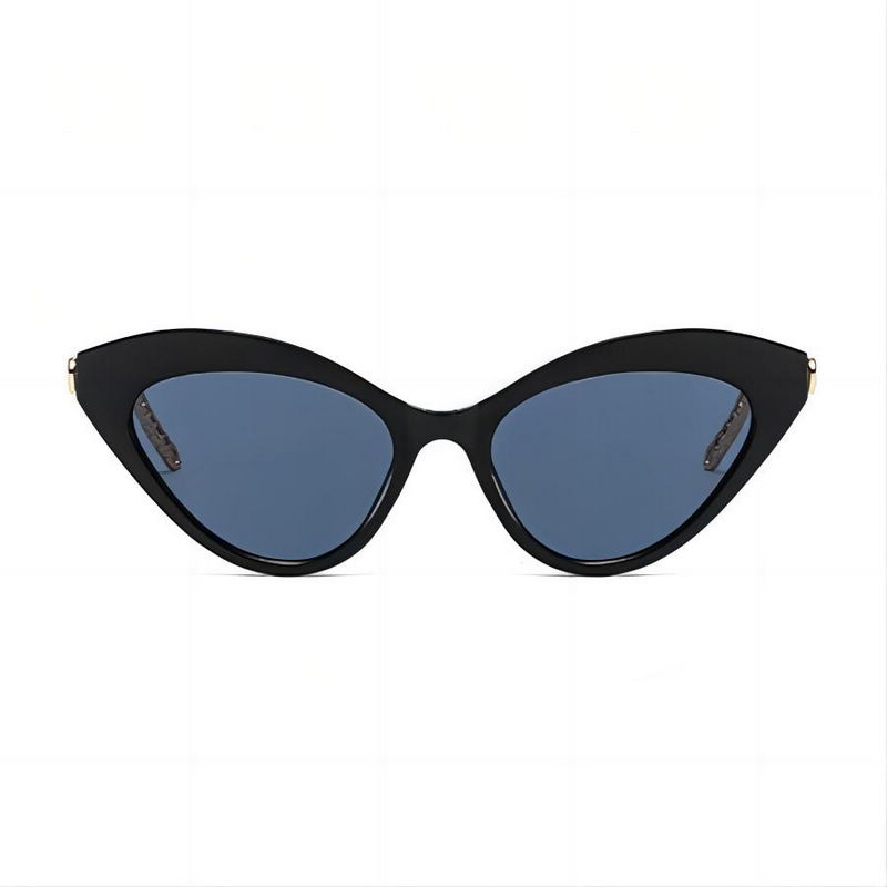 Acetate-Cat-Eye-Chain-Link-Temple-Sunglasses-Black-Grey