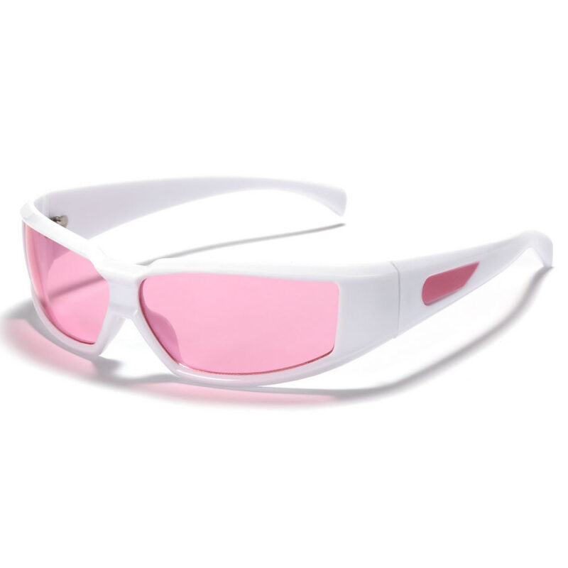 Acetate Wrap-Around Motorcycle Sunglasses Pink