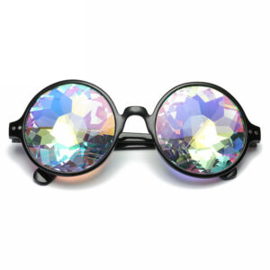 Crystal Kaleidoscope Lens Round Rave Glasses