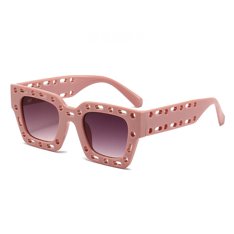 Gradient Pink Cut-Out Detailing Womens Square Sunglasses