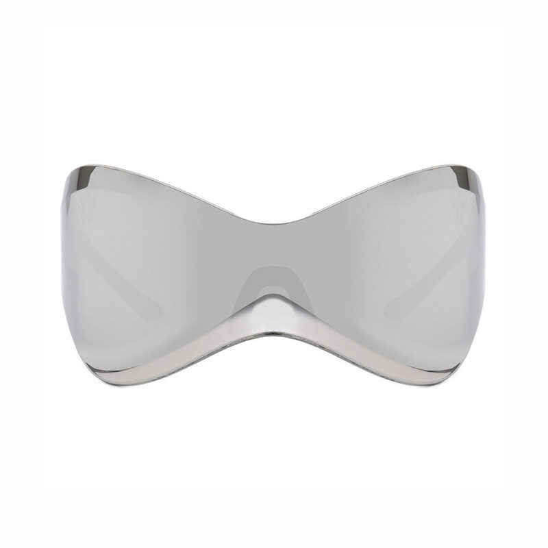 Large Mask Shield Butterfly Sunglasses Mirror White Lens