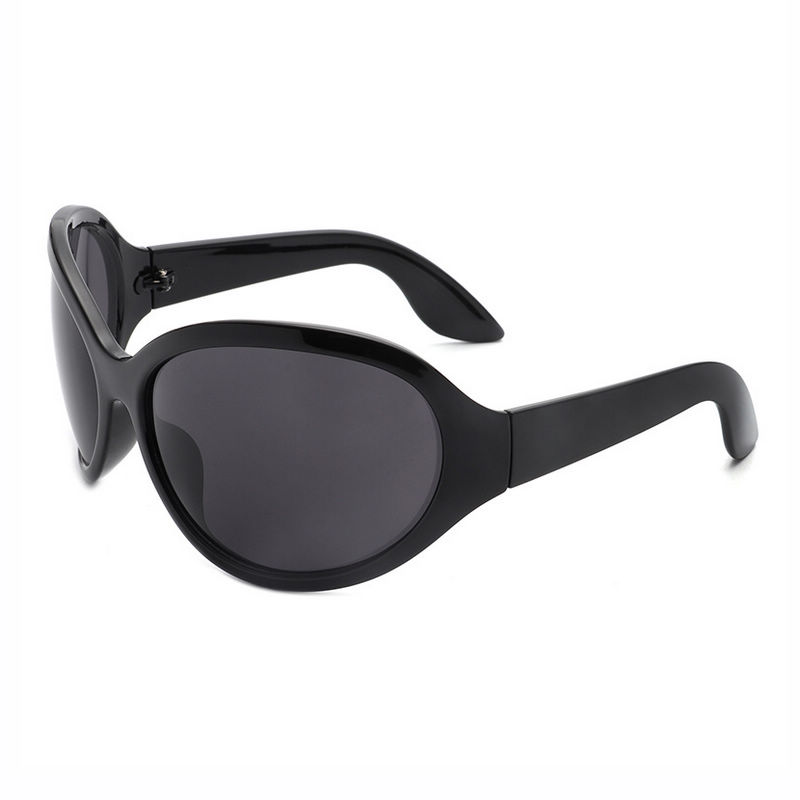 Oversized Oval Futurist Womens Sunglasses All Black