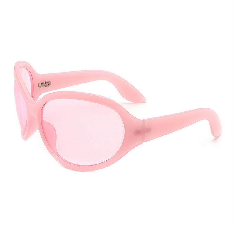 Oversized Oval Futurist Womens Sunglasses Pink Frame Pink Lens
